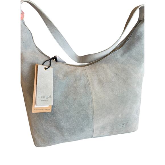 Margot New York Gaby Maxi Hobo Bag Suede Blue - Picture 4 of 7